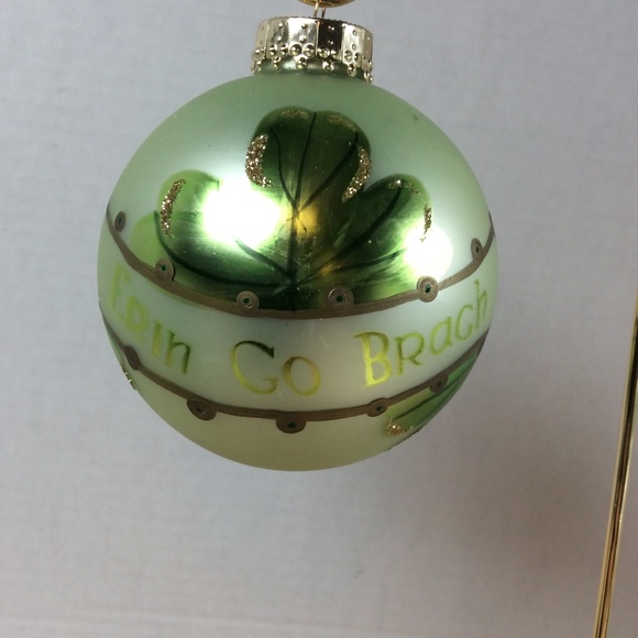 Kurt S Adler Kringle Glass Traditional Glass Ornaments Erin Go Brach Irish. - Picture 1 of 9